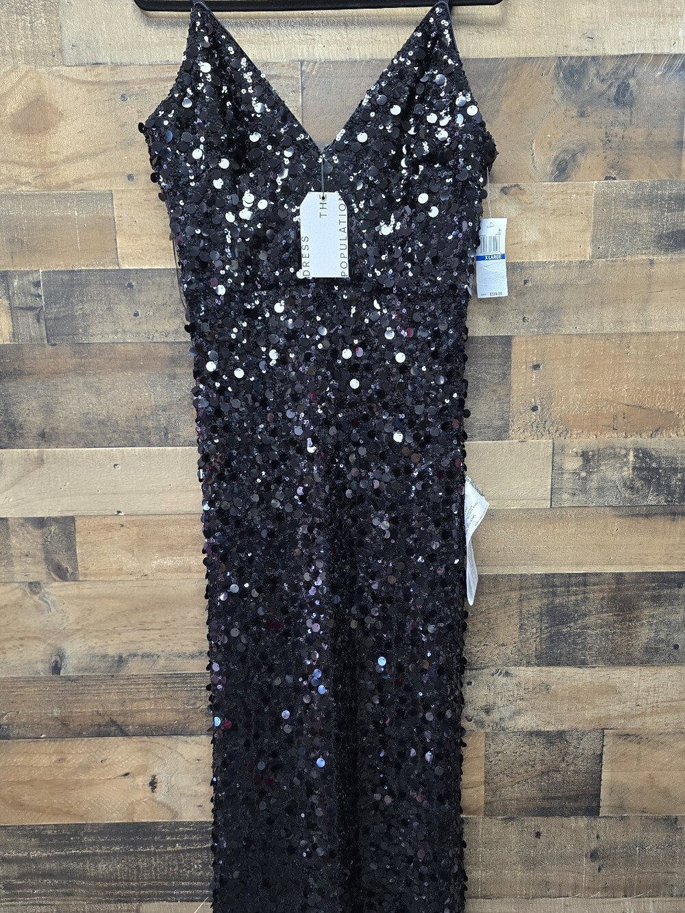 Dress the Population Black Sequin V-Neck Jumpsuit Gown - Picture 5 of 16